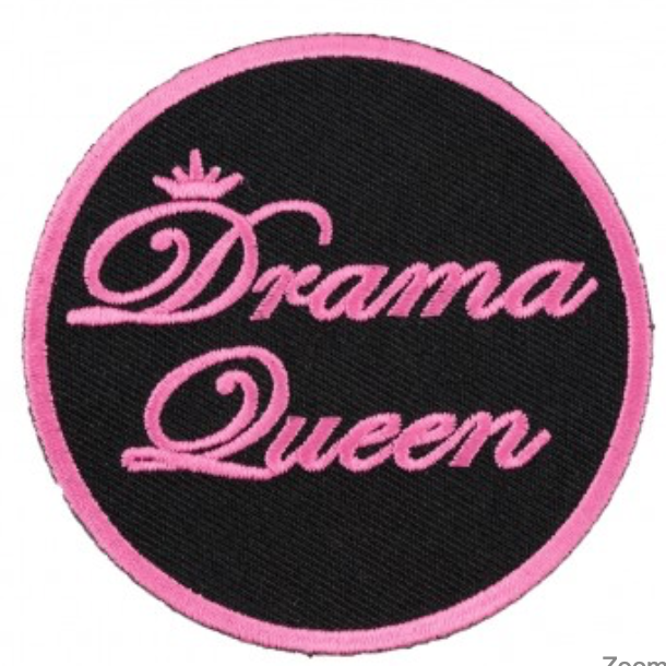 Drama Queen Pink Black Patch